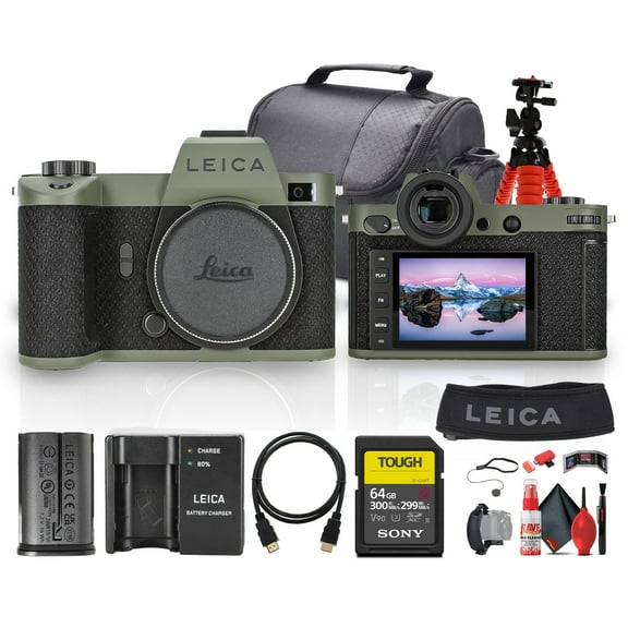 Leica SL2-S Reporter Edition Mirrorless Camera (10891) + 64GB Memory Card + Camera Bag + Flexible Tripod + Cleaning Kit + HDMI Cable + Hand Strap + Card Wallet + Card Reader + Lens Cap