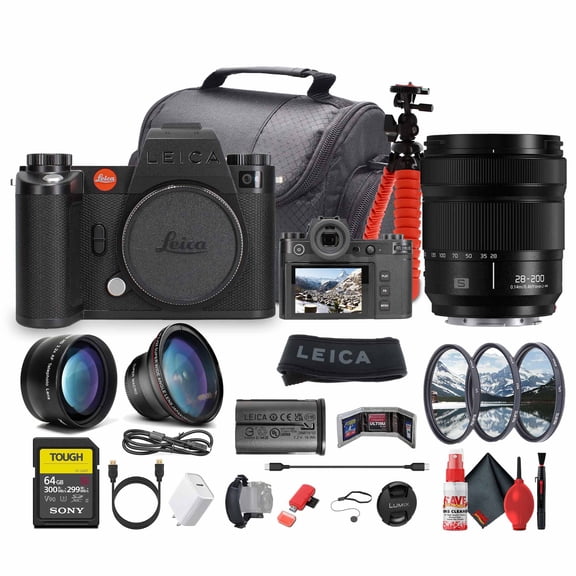Leica SL3-S Mirrorless Digital Camera + Panasonic 28-200mm Lens + 64GB Memory Card Bundle