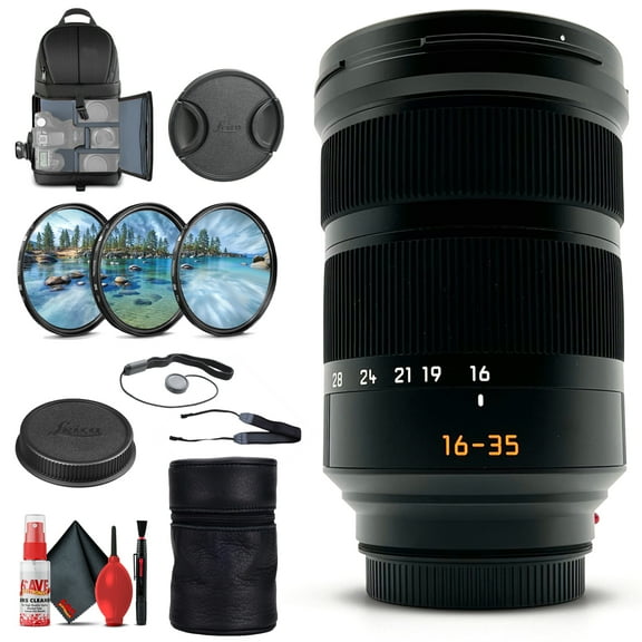 Leica Super-Vario-Elmar-SL 16-35mm F/3.5-4.5 ASPH. Lens 11177 + Padded Backpack + 82mm 3-Piece Filter Kit