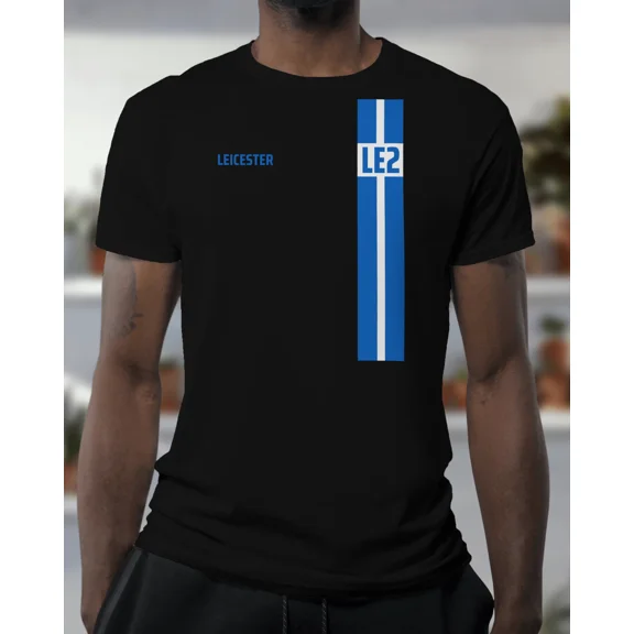 Leicester T Shirt - LE2 - King Power Stadium Stripe - Organic - Unisex