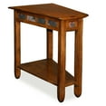 thumbnail image 1 of Leick Home 10056 Rustic Slate Recliner Wedge Table with Shelf, Rustic Oak, 1 of 17