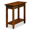 thumbnail image 1 of Leick Home 10060 Rustic End Table with Slate Tile and Shelf, Rustic Oak, 1 of 17