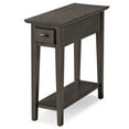 thumbnail image 1 of Leick Home Teegan Solid Wood Narrow Side End Table with Shelf and Drawer, Smoke Gray, 1 of 17