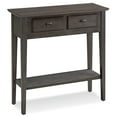 thumbnail image 1 of Leick Home Teegan Solid Wood 2-Drawer Entryway Console Table with Shelf, Smoke Gray, 1 of 20