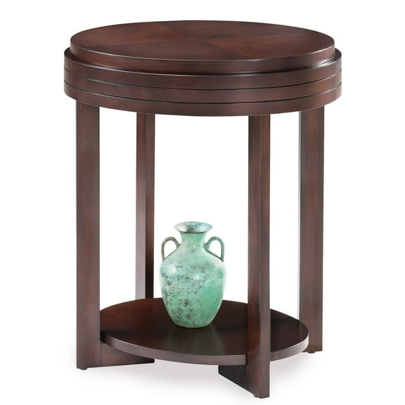 Leick Home 10107-CH Oval End Table with Shelf, Chocolate Cherry