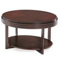 thumbnail image 1 of Leick Home 10109-CH Oval Small Coffee Table with Shelf, Chocolate Cherry, 1 of 13