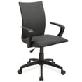 thumbnail image 1 of Leick Home Apostrophe Office Desk Chair with Adjustable Seat and Black Linen, 1 of 12