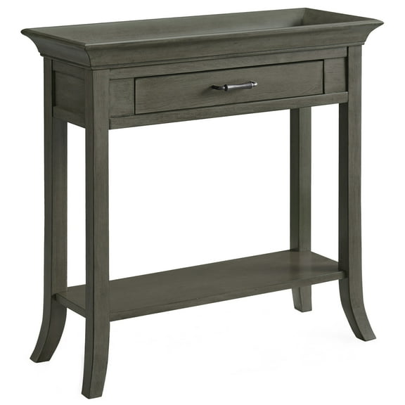 Leick Home 10127-GR Traditional Tray Edge Console Hall Stand, Smoke Gray Wash