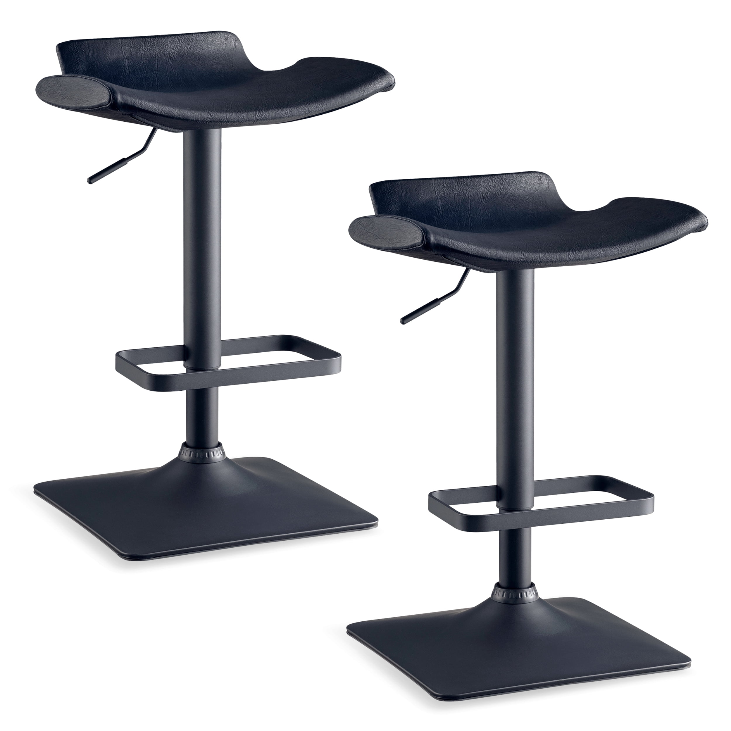 Leick Home 10138BL Adjustable Height Swivel Stool with Matte Black