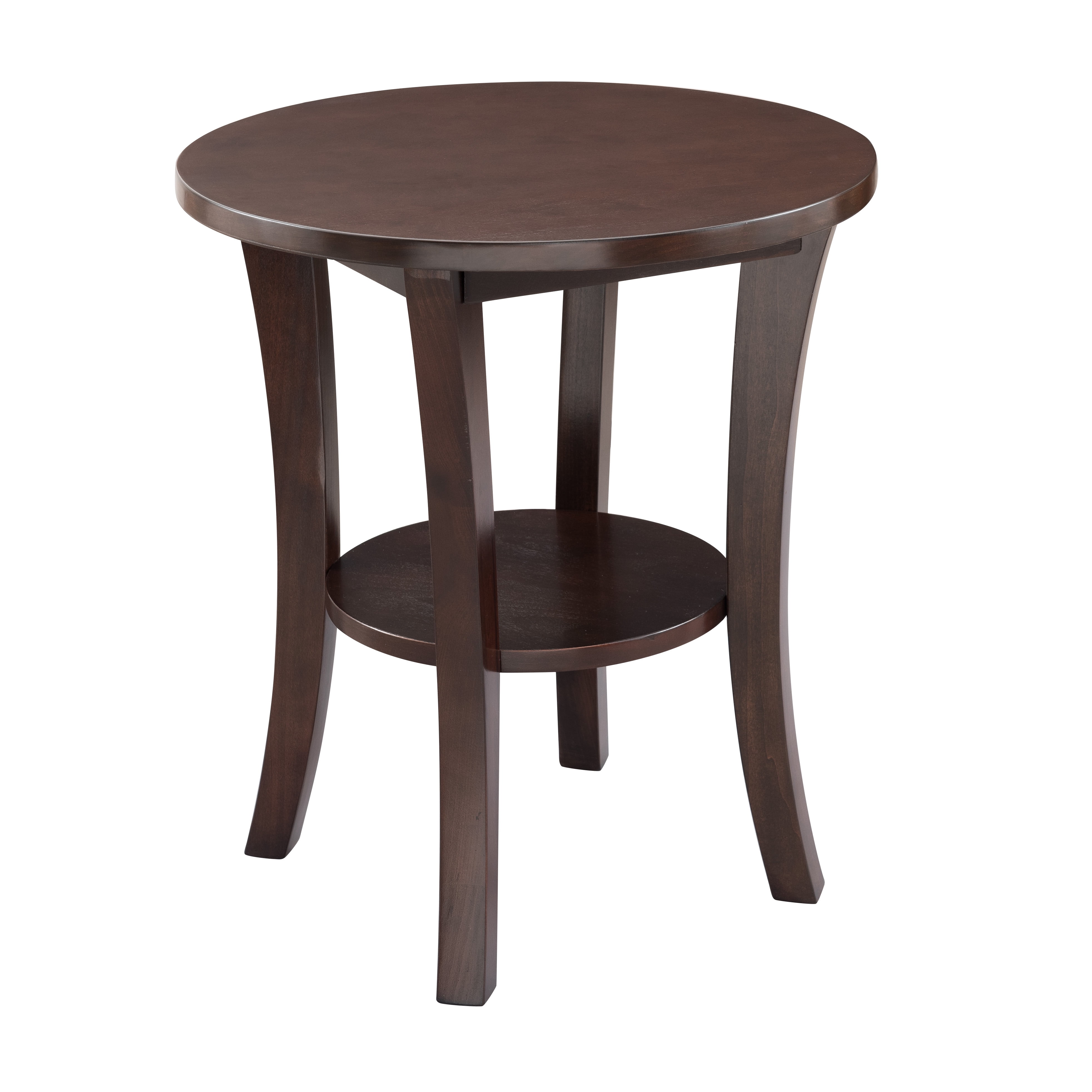 Boa 22-Inch Chocolate Cherry Solid Wood Round Side Table