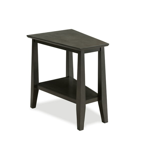 Leick Home 10402-GR Delton Recliner Wedge Side Table with Shelf, Smoke Gray