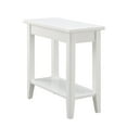 thumbnail image 1 of Leick Home Solid Wood Laurent 12" Narrow End Table with Shelf, White, 1 of 13
