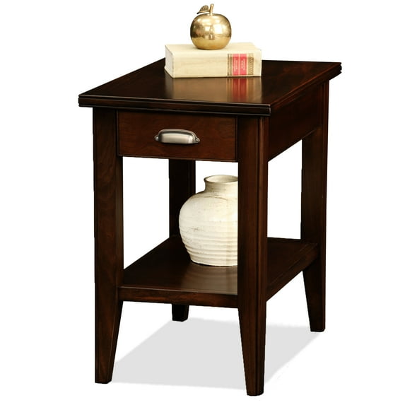 Leick Home 10506 Laurent One Drawer Narrow Side Table with Shelf, Chocolate Cherry