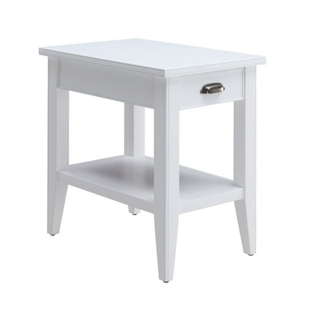 Leick Home Laurent Chairside Table with Drawer and Display Shelf, White