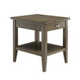 thumbnail image 1 of Leick Home Laurent  Solid Wood End Table with Shelf and Drawer, Smoke Gray, 1 of 19