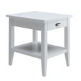 thumbnail image 1 of Leick Home, 1-Drawer Solid Wood Laurent 20 in. End Table with Shelf, White, 1 of 17