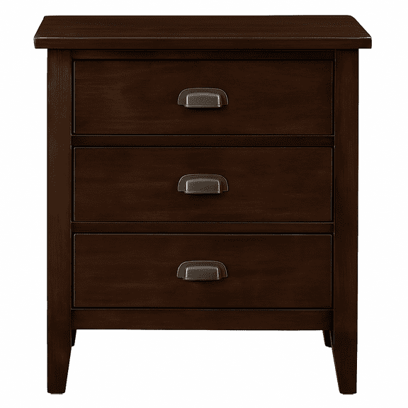Leick Home Traditional 3-Drawer Solid Wood Laurent Nightstand with USB-C Charging Station, Chocolate Cherry
