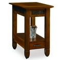 thumbnail image 1 of Leick Home 10906 Slatestone One Drawer Side Table with Slate Tile, Rustic Oak, 1 of 18