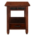 thumbnail image 1 of Leick Home 10907 Slatestone One Drawer Rustic Oak End Table, Distressed Rustic Oak, 1 of 18