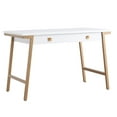 thumbnail image 1 of Leick Home Empiria Wood and Metal Computer Desk with Keyboard Drawer, White/Gold, 1 of 15
