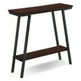 thumbnail image 1 of Leick Home Empiria 30" Wood and Metal Hall Console Table with Shelf, Walnut/Bronze, 1 of 12