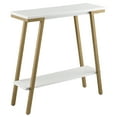 thumbnail image 1 of Leick Home Empiria 30" Wood and Metal Hall Console Table with Shelf, White/Gold, 1 of 13