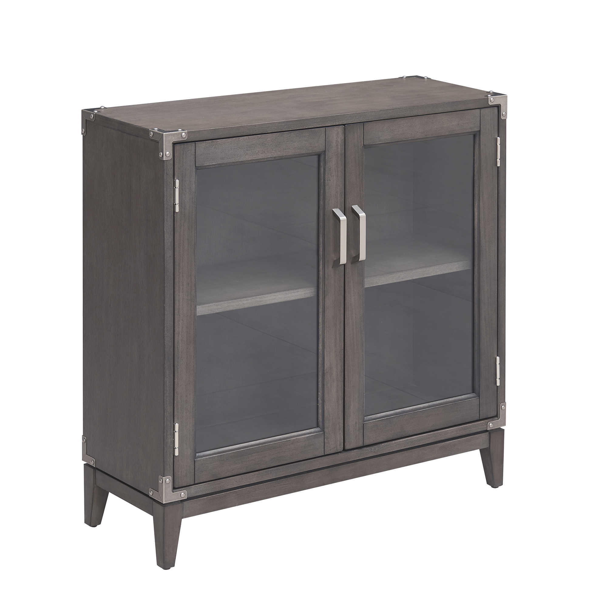 Leick Home Beckett Foyer Cabinet in Anthracite/Pewter