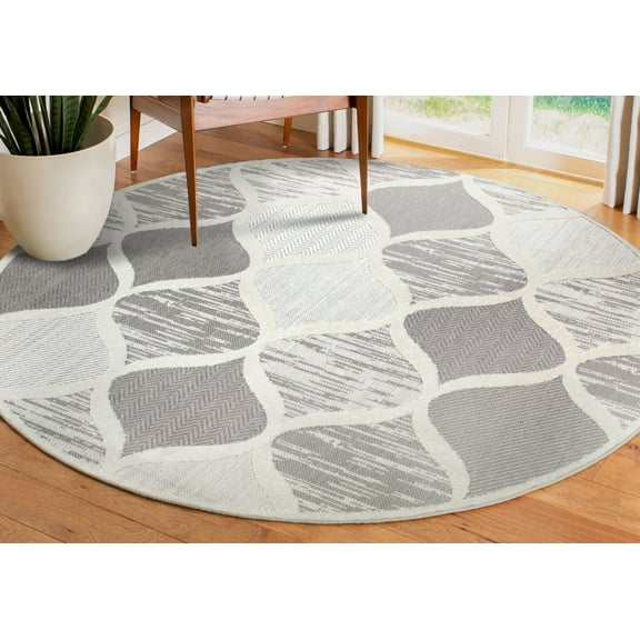 Leick Home 596585 Laurus Quatrefoil Indoor Outdoor Area Rug Round 5'3"