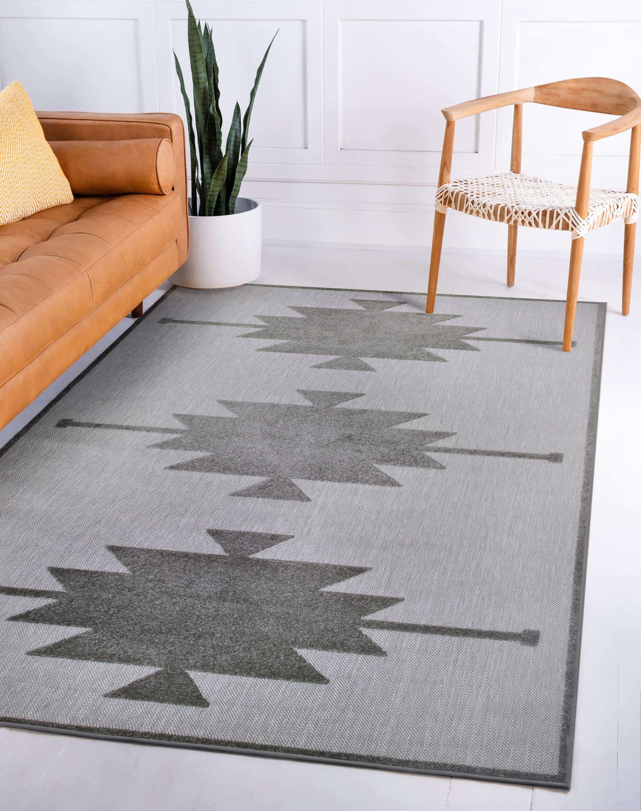 Leick Home Tegan Southwestern Indoor/Outdoor Rectangle Area Rug, 4' x 6 ...