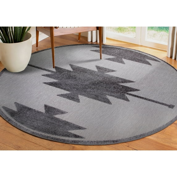Leick Home Tegan Southwestern Indoor/Outdoor Round Area Rug, 5'3"