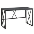 thumbnail image 1 of Leick Home X Design Wood and Metal Fully Assembled Computer Desk, Gray Herringbone/Matte Black, 1 of 21