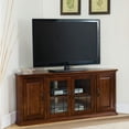 thumbnail image 1 of Leick Home Burnished Oak Corner TV Stand with Enclosed Storage for TVs up to 60 inches, 1 of 22