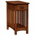 thumbnail image 1 of Leick Home Mission Impeccable Solid Wood Narrow End Table with Drawer, Medium Oak Finish, 1 of 24