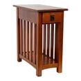 thumbnail image 1 of Leick Home 8202 Mission Impeccable End Table with Drawer, Made with Solid Wood, Narrow Side Table for Living Room, Bedroom, Medium Oak Finish, 1 of 12