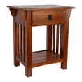 thumbnail image 1 of Leick Home 8222 Mission Impeccable End Table with Drawer, Made with Solid Wood, Side Table for Living Room, Bedroom, Medium Oak Finish Nightstand Table, 1 of 11