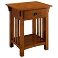 thumbnail image 1 of Leick Home Solid Wood Mission End Table with Drawer, Medium Oak Finish, 1 of 19