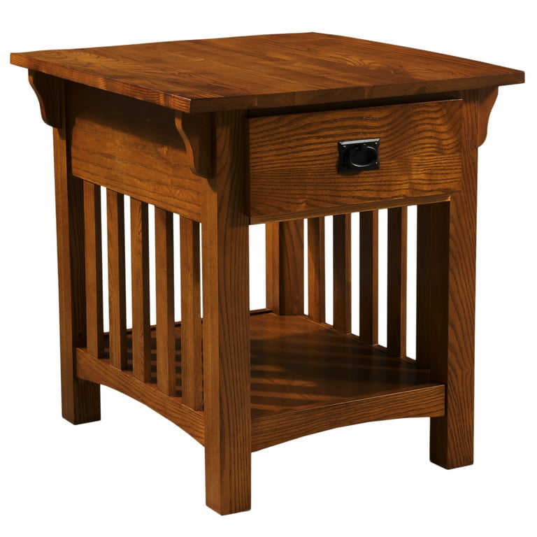 Leick Home Solid Wood End Table with Secret Compartment, Medium