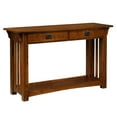 thumbnail image 1 of Leick Home Mission Wood Console Table for Entryway and Sofa Table, Medium Oak Finish, 1 of 14