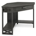 thumbnail image 1 of Leick Home 84430 Oak Computer/Writing Corner Desk with Drawer in Smoke Gray, 1 of 12