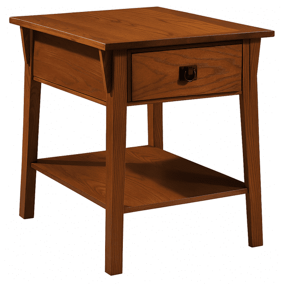 Leick Home Solid Wood Mission End Table with Locking Secret Compartment, Russet Finish