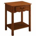 thumbnail image 1 of Leick Home Salem Solid Wood Nightstand with Drawer and Shelf, Medium Oak, 1 of 17