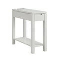 thumbnail image 1 of Leick Home Cade Wood End Table with Drawer and AC/USB Outlet, Gray, 1 of 16