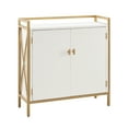thumbnail image 1 of Leick Home Claudette Mixed Metal and Wood Entryway Cabinet, White/Gold, 1 of 13