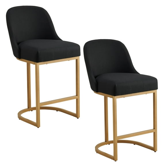 Leick Home Set of 2 Barrel Back Counter Stools with High Density Foam