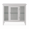 thumbnail image 1 of Leick Home Ryan 3-Tier Solid Wood and Glass Curio Cabinet with Interior Display Light, Weathered White, 1 of 16