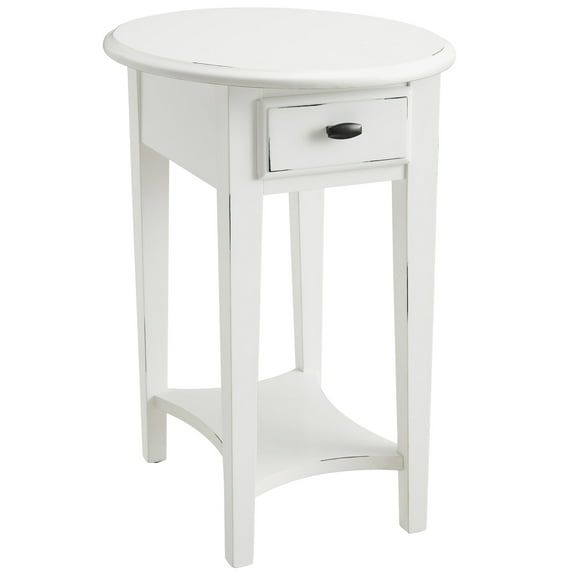 Leick Home Haven Ridge Oval End Table in Farmhouse White