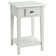thumbnail image 1 of Leick Home Haven Ridge Wood Square 1-Drawer End Table with Shelf, Farmhouse White, 1 of 17