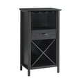 thumbnail image 1 of Leick Home Leah Mini Bar Cabinet for Stemware and Bottle Storage, Black, 1 of 19
