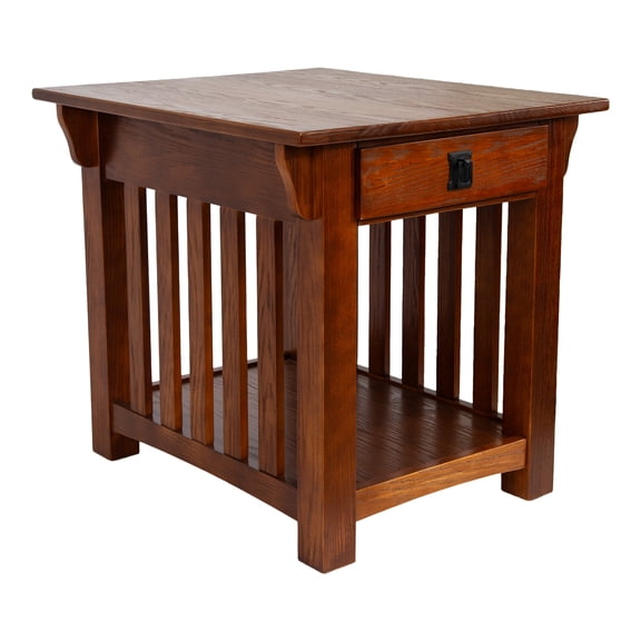 Leick Home Mission End Table, Medium Oak, 22"