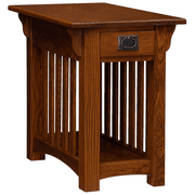 Leick Home Mission Impeccable Solid Wood Storage End Table, Medium Oak